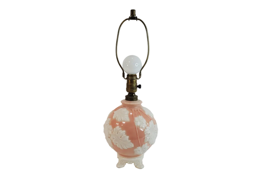1940s Art Deco Aladdin Alacite Pink Glass Lamp with Illuminated Base