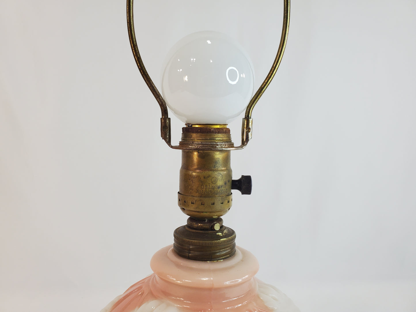 1940s Art Deco Aladdin Alacite Pink Glass Lamp with Illuminated Base
