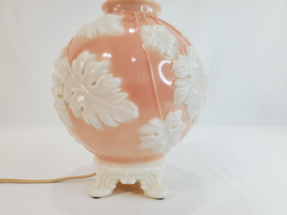 1940s Art Deco Aladdin Alacite Pink Glass Lamp with Illuminated Base