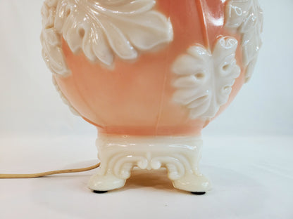1940s Art Deco Aladdin Alacite Pink Glass Lamp with Illuminated Base