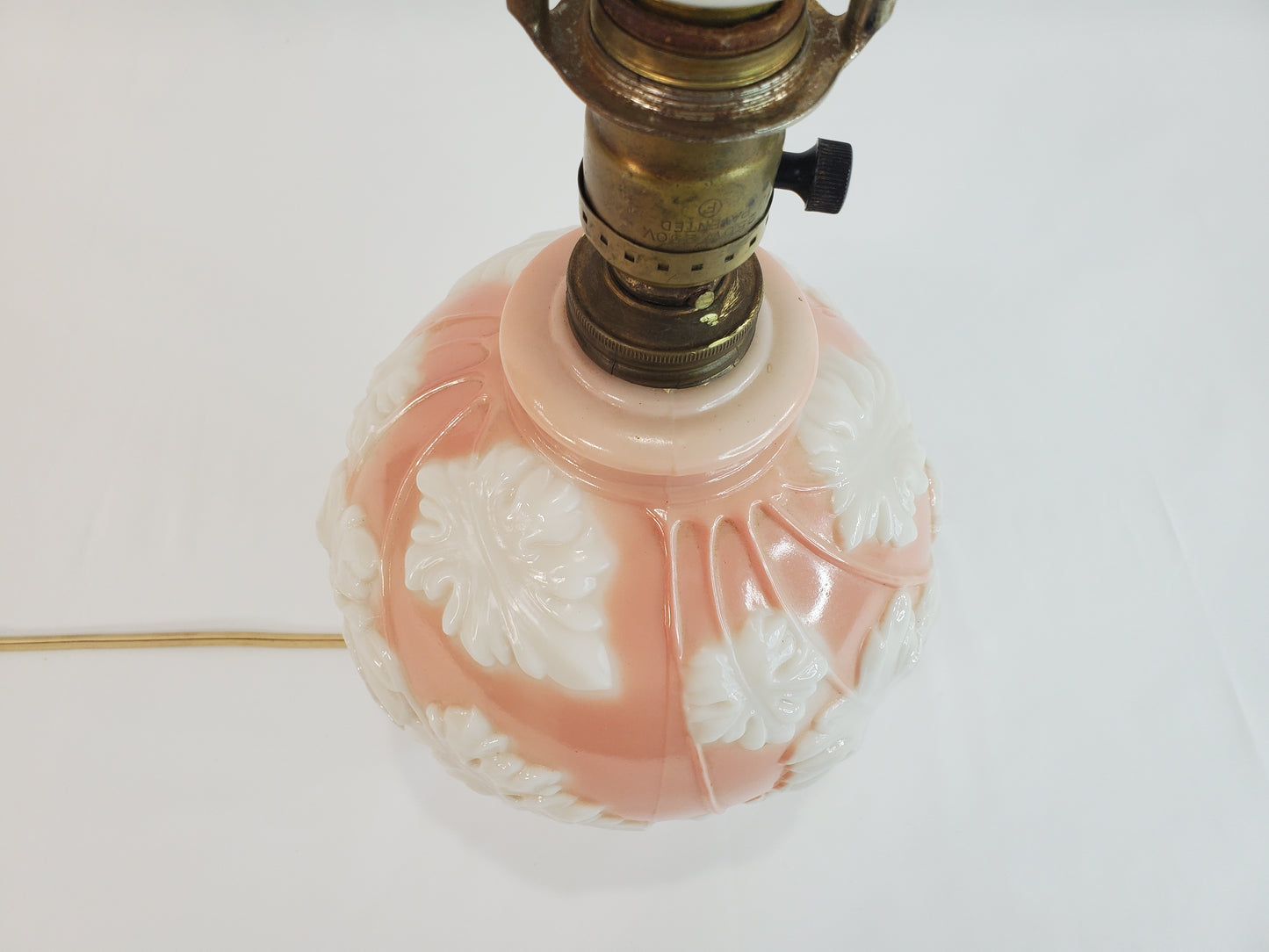 1940s Art Deco Aladdin Alacite Pink Glass Lamp with Illuminated Base
