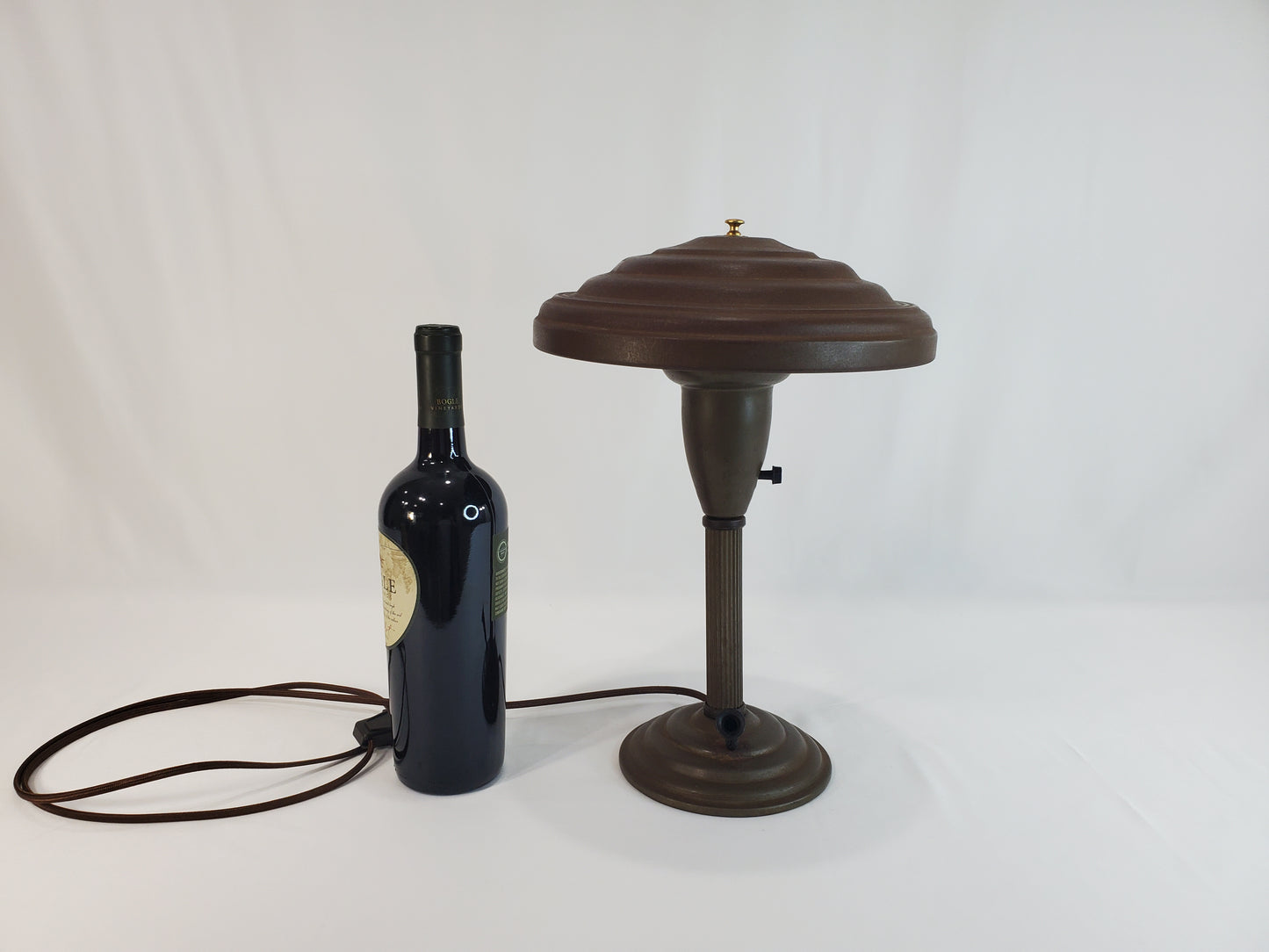 1940s Art Deco Flying Saucer Desk Lamp W Pen Holder