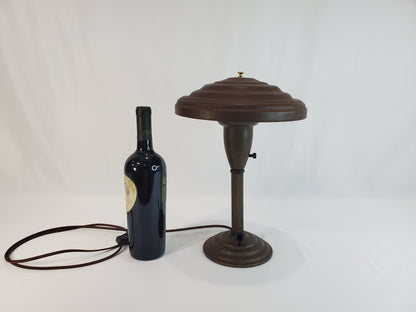 1940s Art Deco Flying Saucer Desk Lamp W Pen Holder