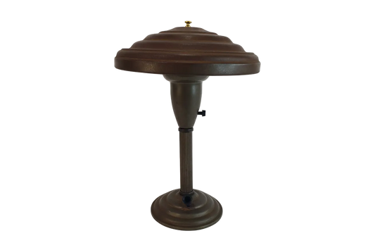 1940s Art Deco Flying Saucer Desk Lamp W Pen Holder
