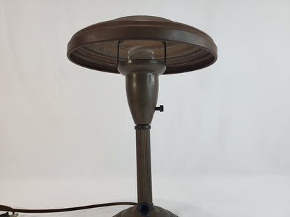 1940s Art Deco Flying Saucer Desk Lamp W Pen Holder
