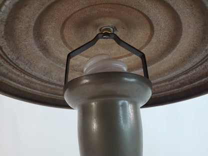 1940s Art Deco Flying Saucer Desk Lamp W Pen Holder