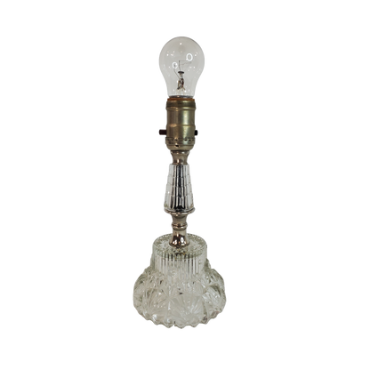 1940s Art Deco Molded Crystal Glass Vanity Lamp