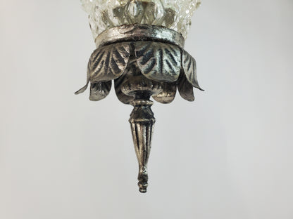 Pair 1970s Fredrick Ramond Acanthus Leaf Pendant Lights