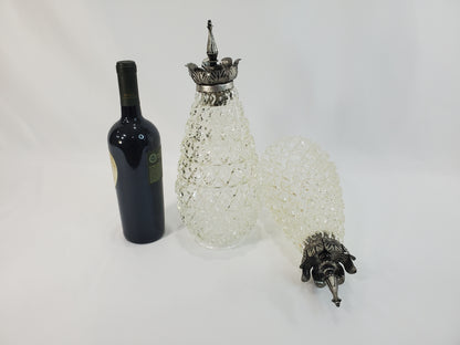 Pair 1970s Fredrick Ramond Acanthus Leaf Pendant Lights