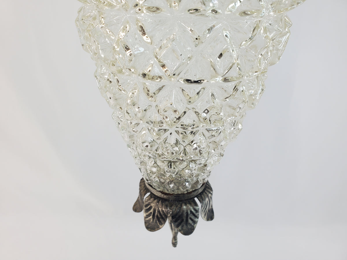 Pair 1970s Fredrick Ramond Acanthus Leaf Pendant Lights