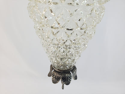 Pair 1970s Fredrick Ramond Acanthus Leaf Pendant Lights