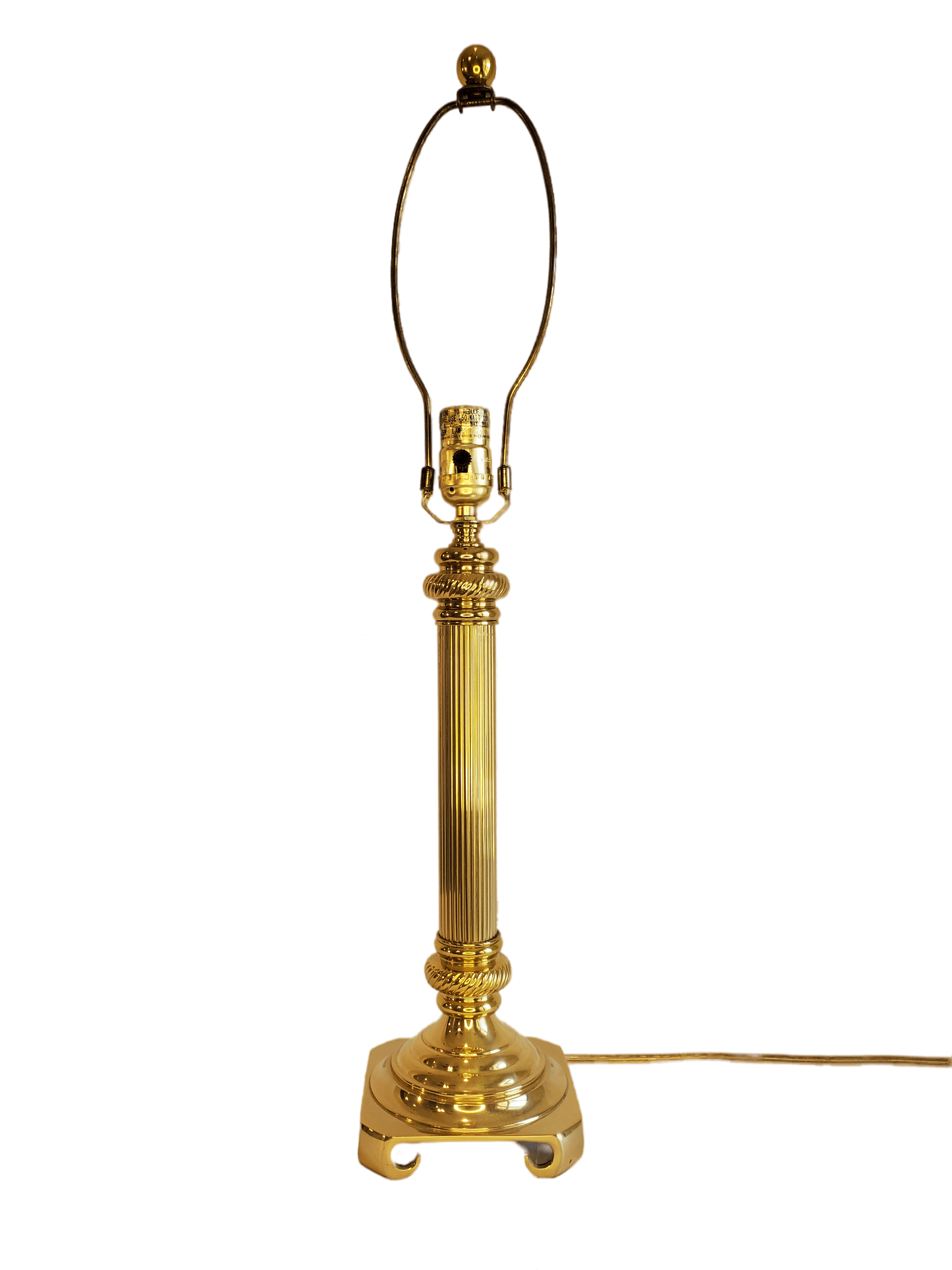 Brass Column Candlestick Table Lamp