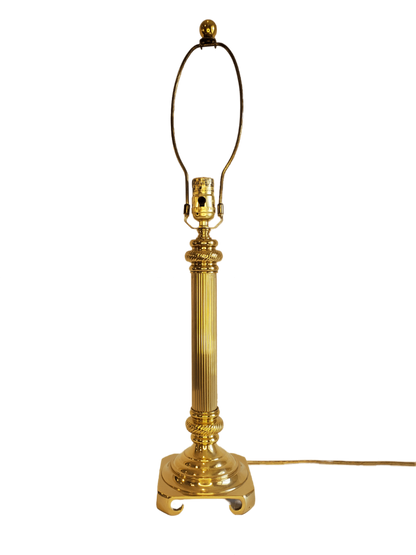 Brass Column Candlestick Table Lamp