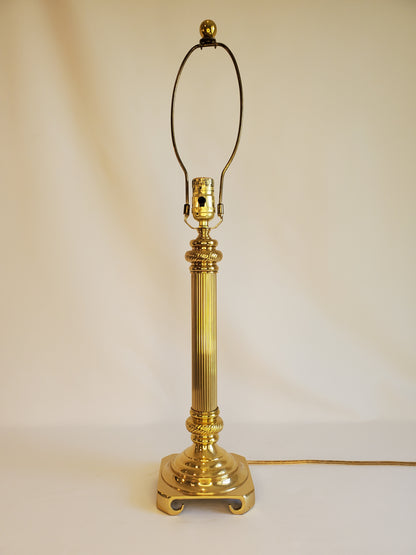 Brass Column Candlestick Table Lamp