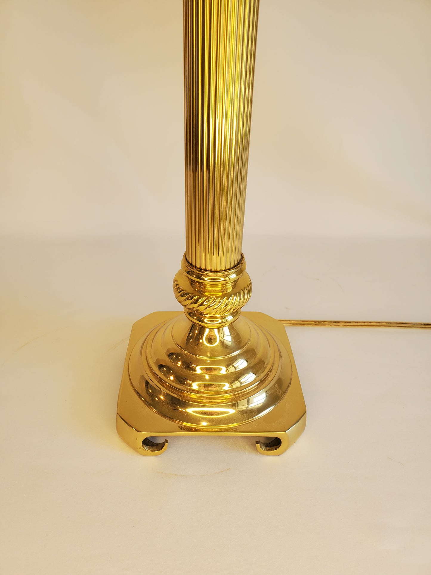 Brass Column Candlestick Table Lamp