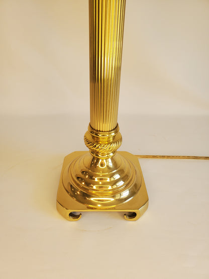 Brass Column Candlestick Table Lamp