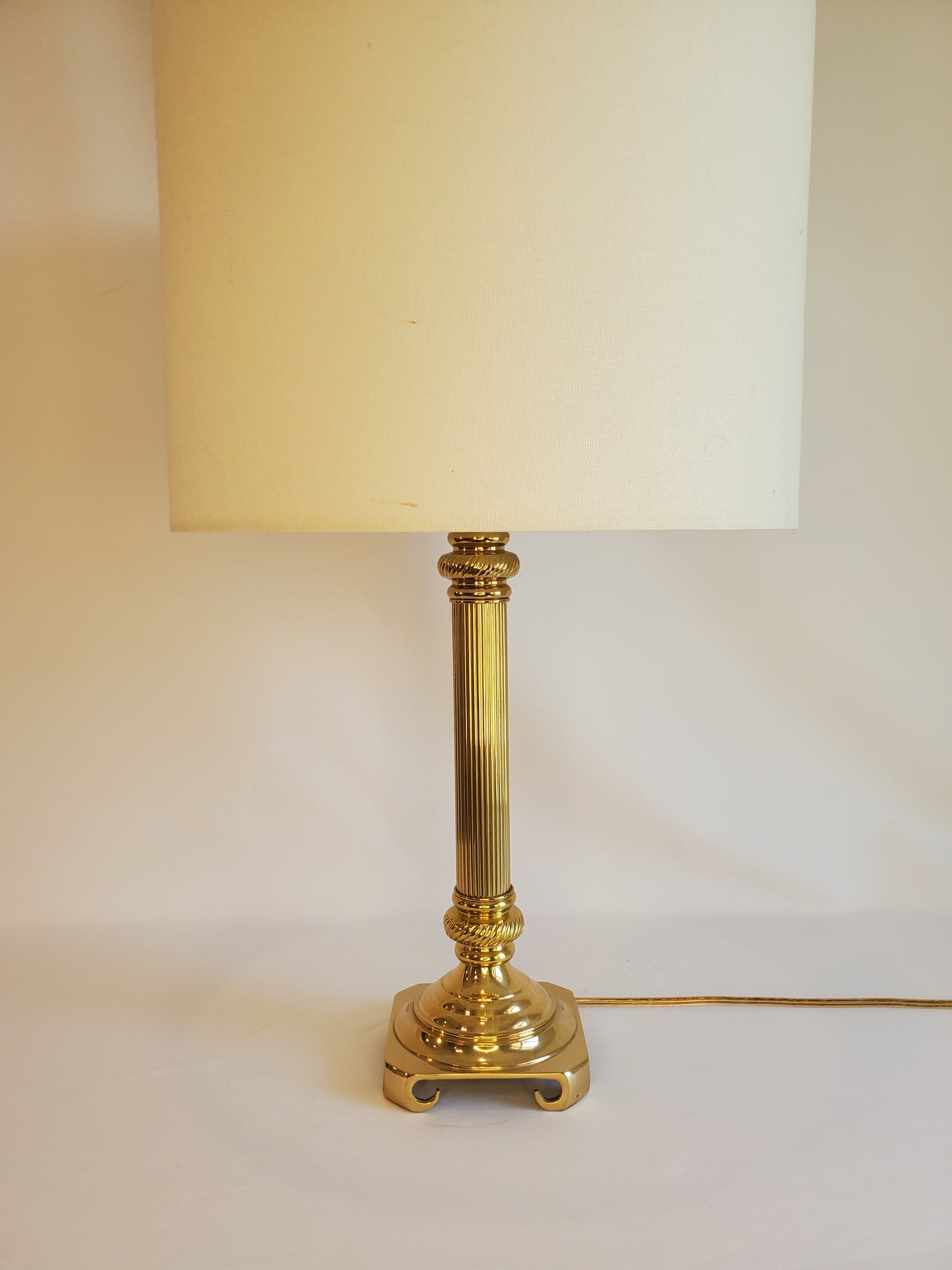 Brass Column Candlestick Table Lamp