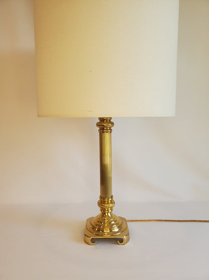 Brass Column Candlestick Table Lamp