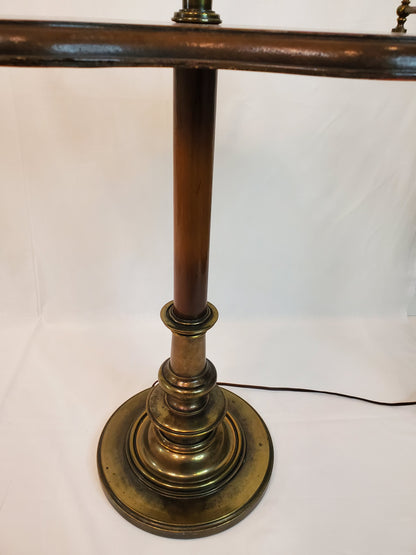 Vintage Stiffel Brass & Wood Floor Lamp and Table Combo