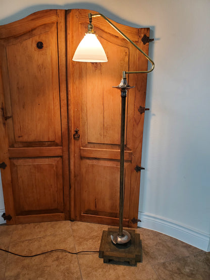 Vintage Mid-Century Art Deco Reading Floor Lamp - Cottage Core