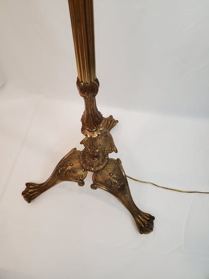 Antique Neoclassical French Bronze and Brass 5-Light Floor Lamp