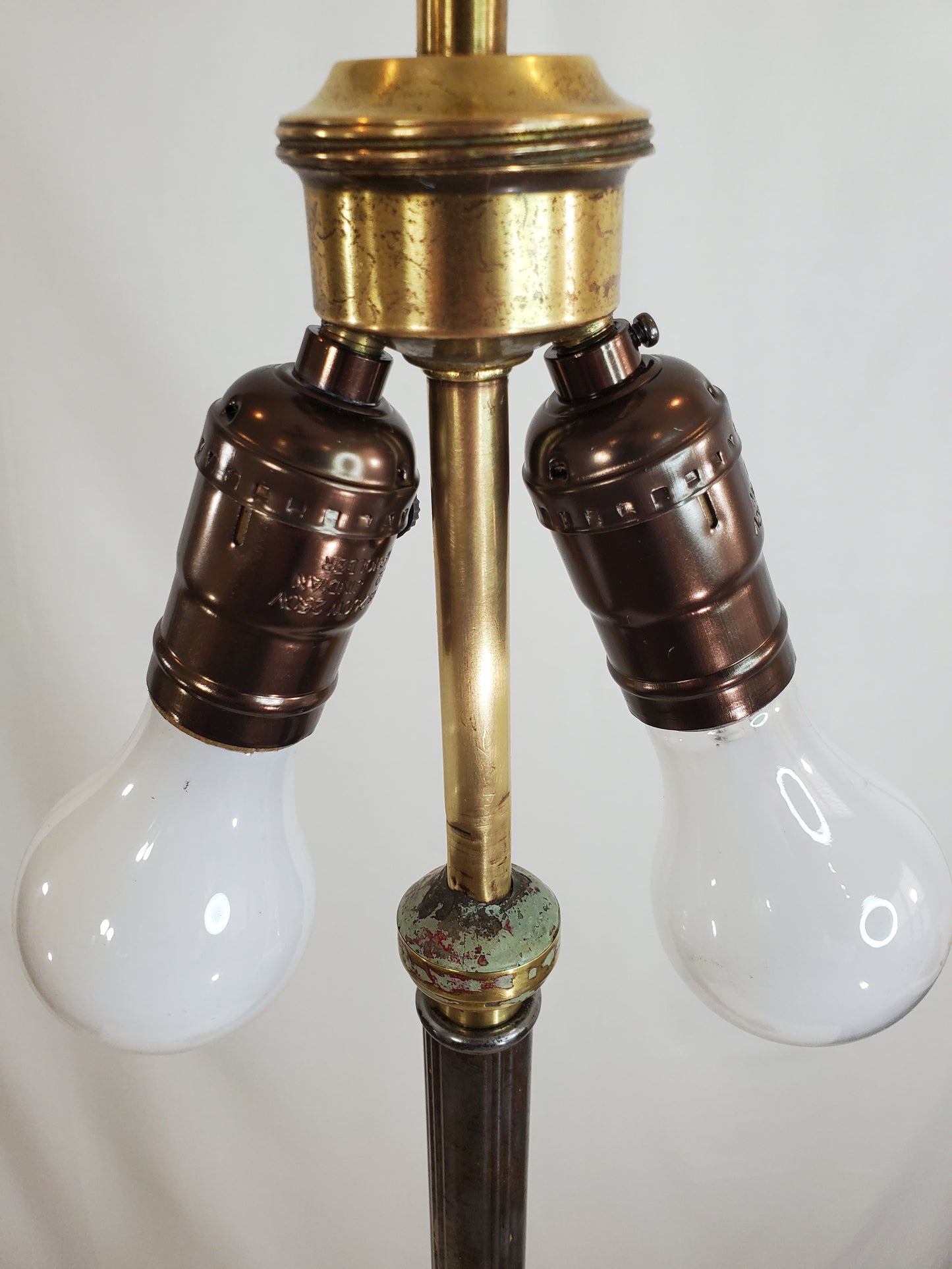 Vintage Brass 2 Light Floor Lamp - Cottage Core