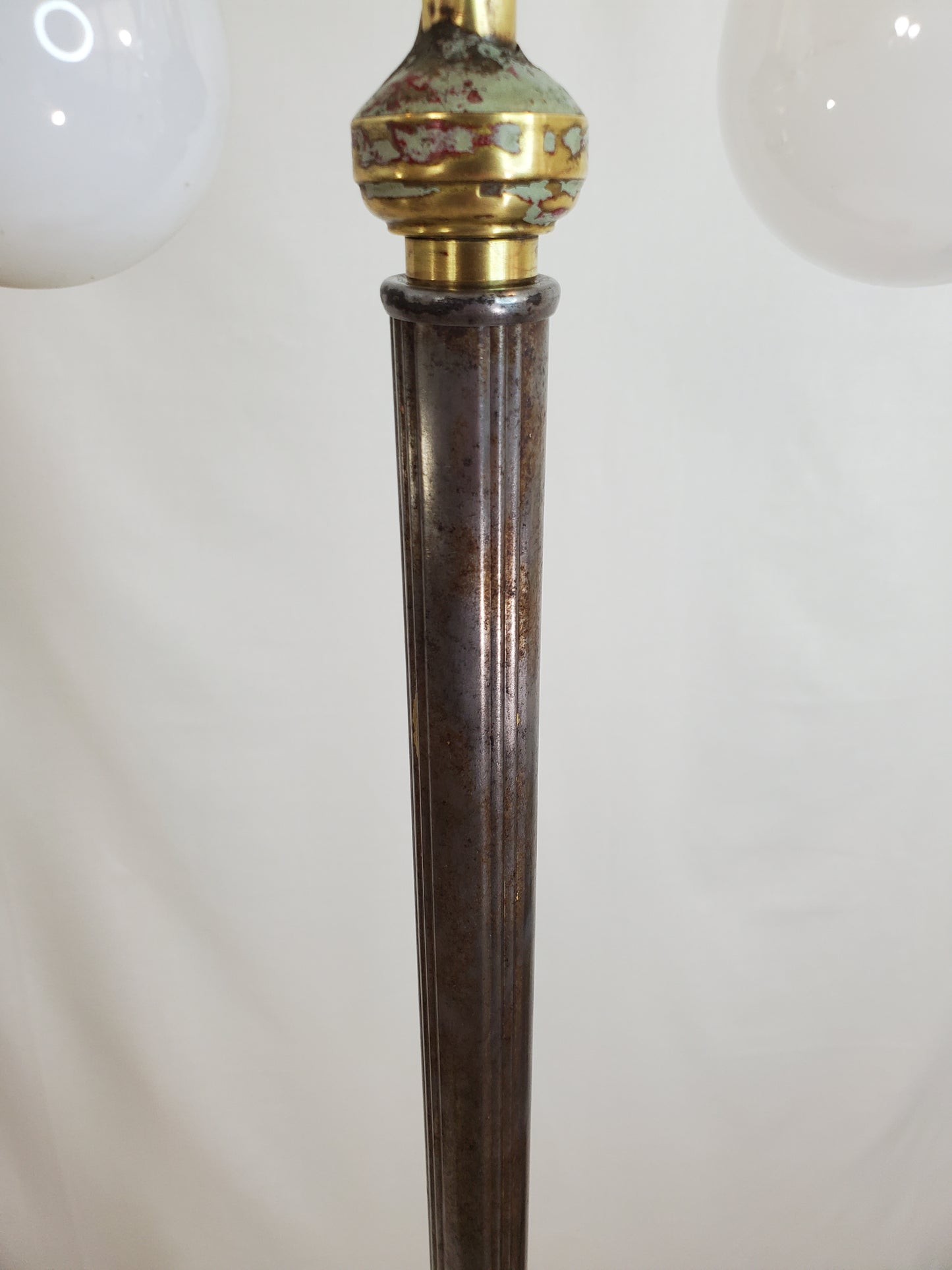 Vintage Brass 2 Light Floor Lamp - Cottage Core