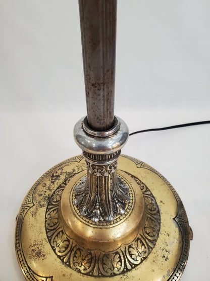 Vintage Brass 2 Light Floor Lamp - Cottage Core