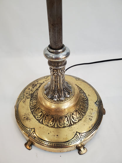 Vintage Brass 2 Light Floor Lamp - Cottage Core