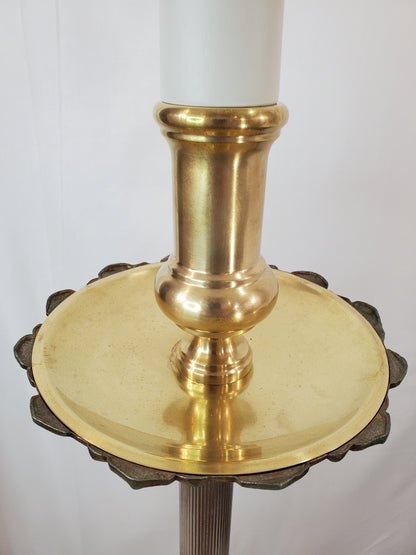 French Baroque Gilt Bronze & Brass Floor Lamp