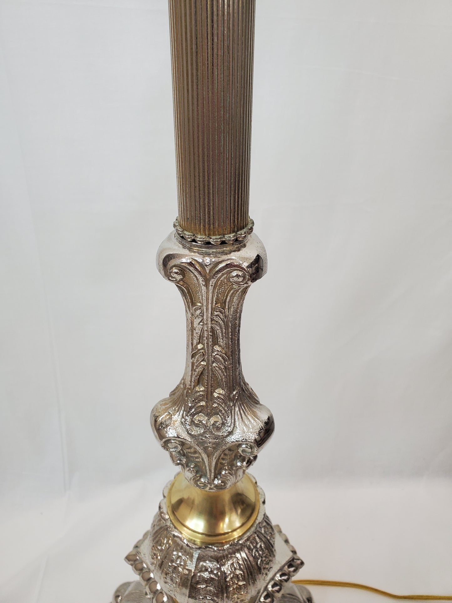 French Baroque Gilt Bronze & Brass Floor Lamp