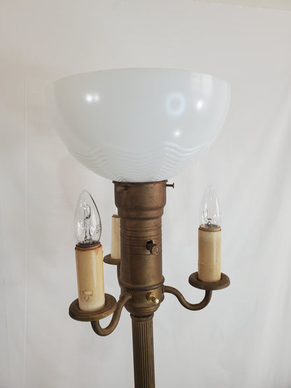 Vintage 4-Light Floor Lamp with Marble Accent