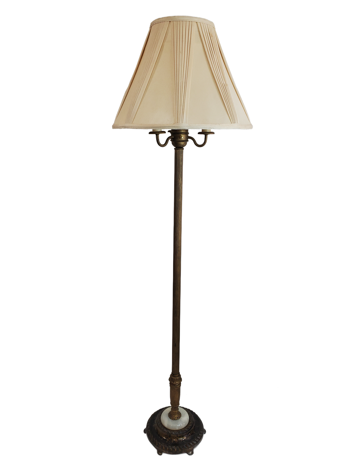 Vintage 4-Light Floor Lamp with Marble Accent