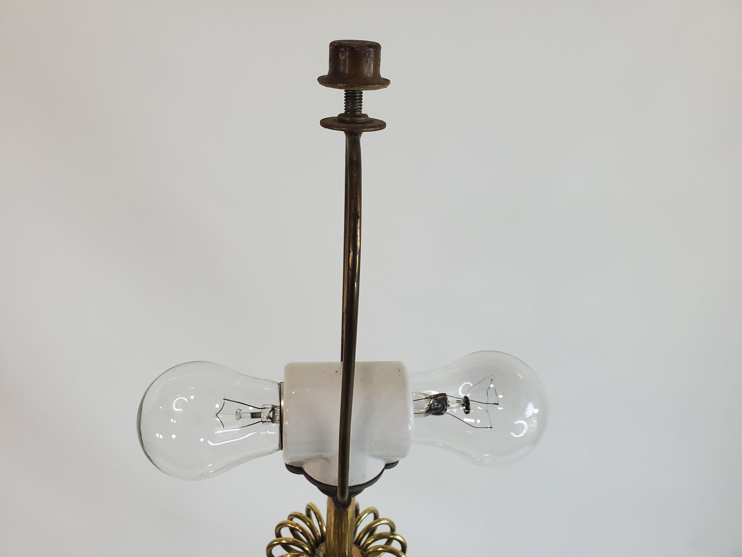 Vintage 1960s Brass and Walnut Table Lamp by Laurel