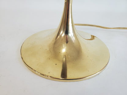 Vintage 1960s Brass and Walnut Table Lamp by Laurel