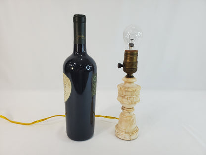 Petite Italian Marble Alabaster Antique Lamp