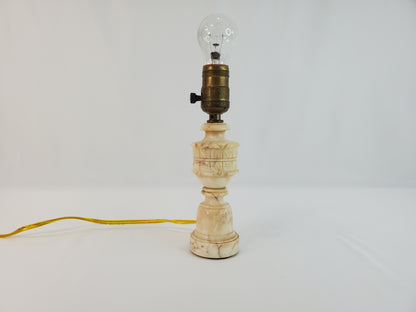 Petite Italian Marble Alabaster Antique Lamp