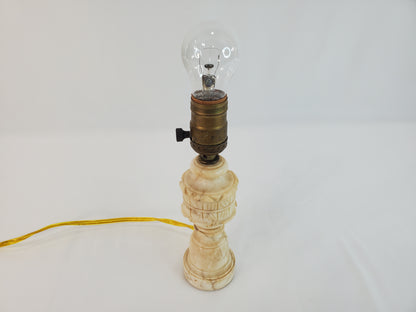 Petite Italian Marble Alabaster Antique Lamp