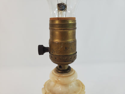 Petite Italian Marble Alabaster Antique Lamp