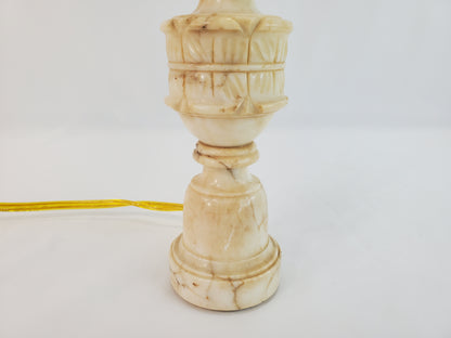 Petite Italian Marble Alabaster Antique Lamp