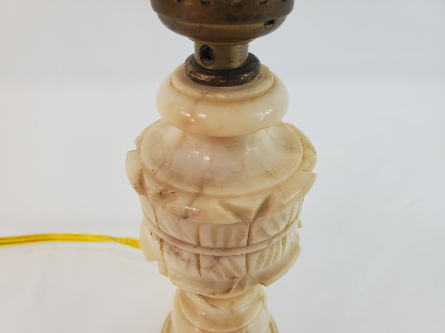 Petite Italian Marble Alabaster Antique Lamp