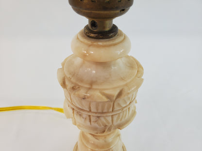 Petite Italian Marble Alabaster Antique Lamp