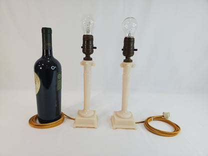 Pair Petite Aladdin Alacite Glass Boudoir Lamps