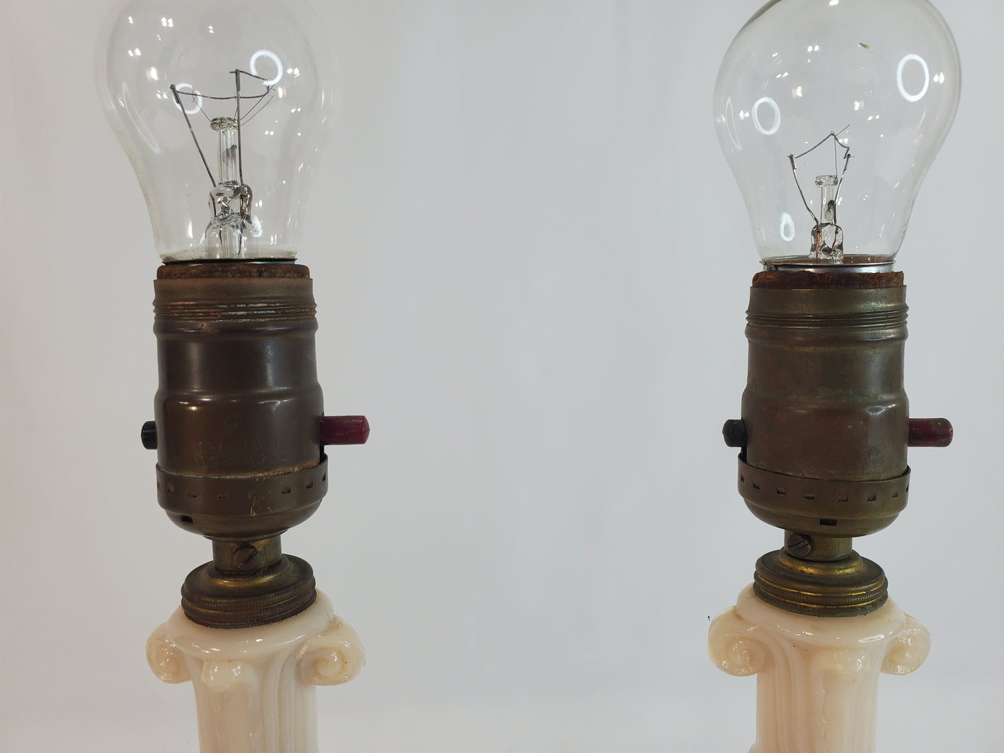 Pair Petite Aladdin Alacite Glass Boudoir Lamps