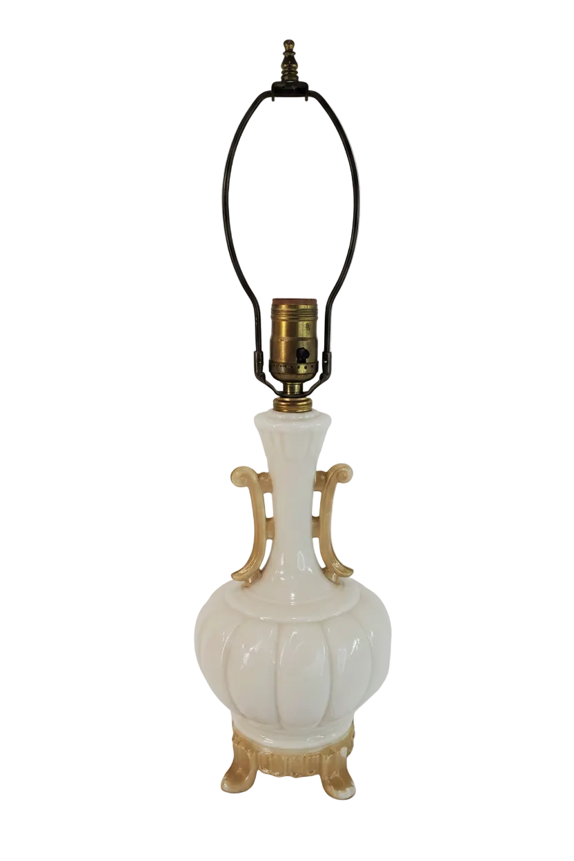 Vintage Aladdin Alacite Table Lamp with Gold Accents