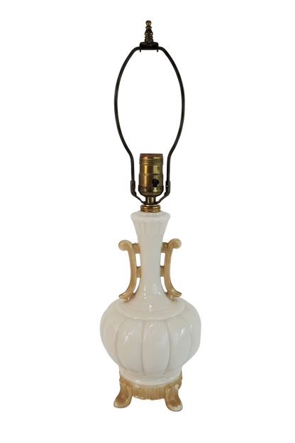 Vintage Aladdin Alacite Table Lamp with Gold Accents