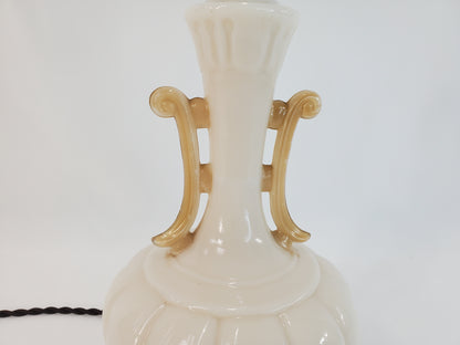 Vintage Aladdin Alacite Table Lamp with Gold Accents