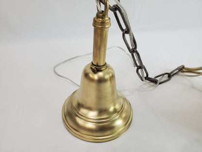 Antique 1920s Victorian 2 Arm Brass Pan Chandelier No. 2