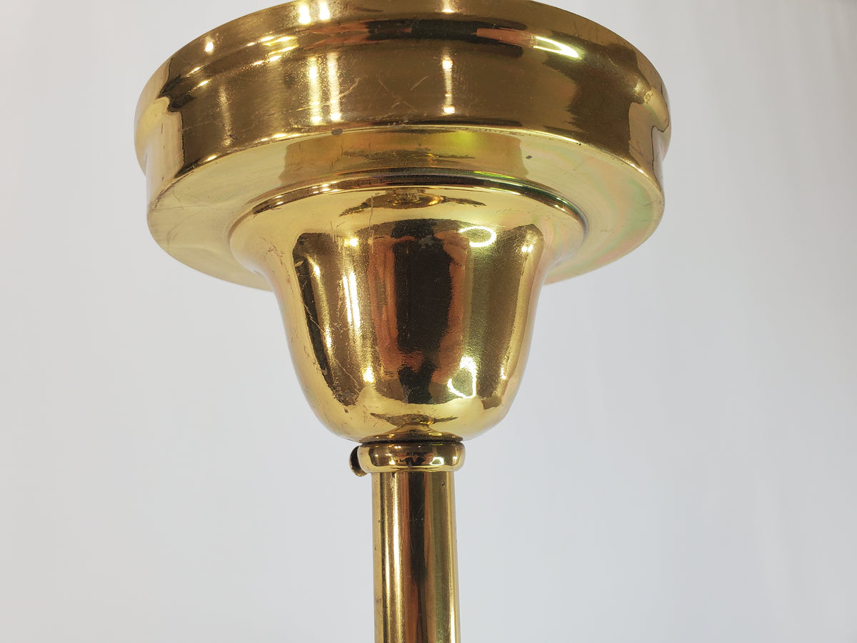 Antique 1920s Victorian 2 Arm Brass Pan Chandelier No. 3