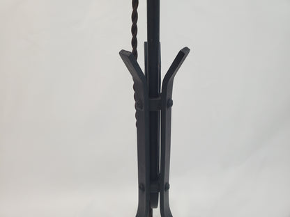 Antique Adjustable Wrought Iron Bridge Lamp - Brass Candle Holder Accent